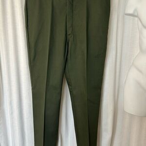 Pants: vintage deadstock Sears green 60s/70s? Perma-prest work chore 38x29 nwt